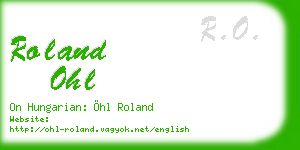 roland ohl business card