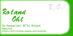 roland ohl business card